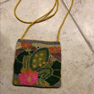 Beaded Frog Purse